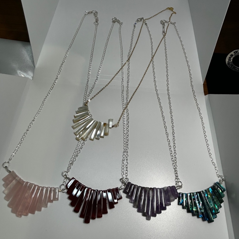 NEW HANDMADE STERLING SILVER GEMSTONES NECKLACES